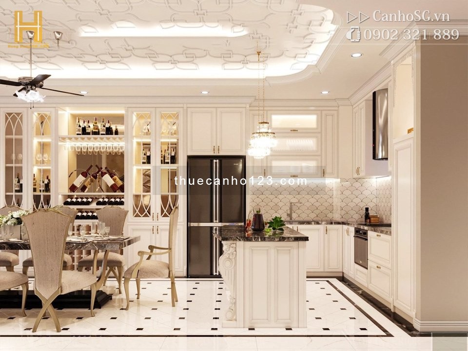 Cho thuê CH Cao Cấp Léman Luxury Apartments Q3, 2PN, 2WC, Full NTCC, 80m2. Giá: 26 tr/th