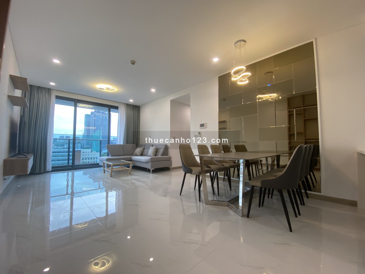 Cho thuê Sunwah Pearl 3 pn 123m2 đầy đủ nội thất tầng cao view mát, giá $2,100 = 49,4tr/tháng
