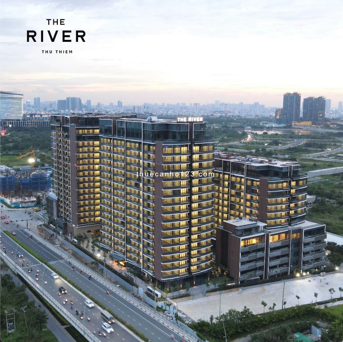 Cho thuê căn hộ The River Thủ Thiêm 4 pn 202m2 view trực diện sông Sài Gòn 60 triệu/tháng