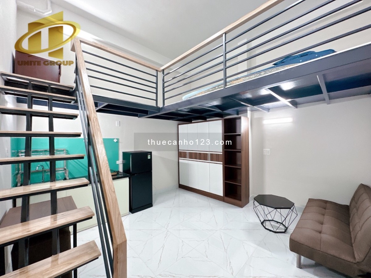 Cho thuê căn hộ quận bình thạnh, dạng duplex ở được 3-4 người, gác cao gần chợ Bà Chiểu BT