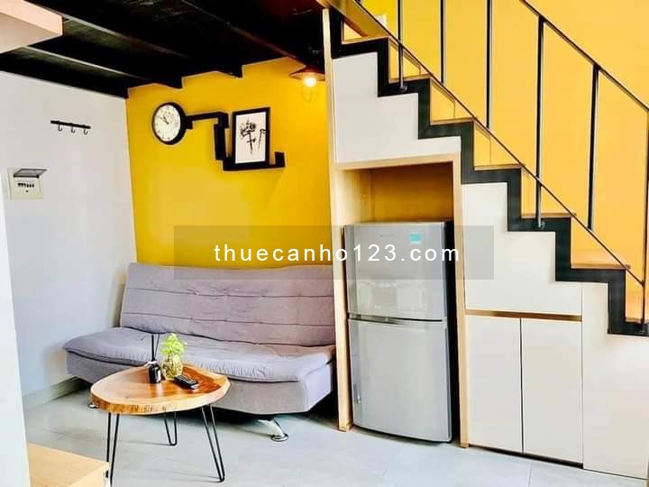 Cho thuê căn hộ Duplex vàng chanh - có bancong, đủ NT - gần KCX Tân Thuận giá từ 5tr5