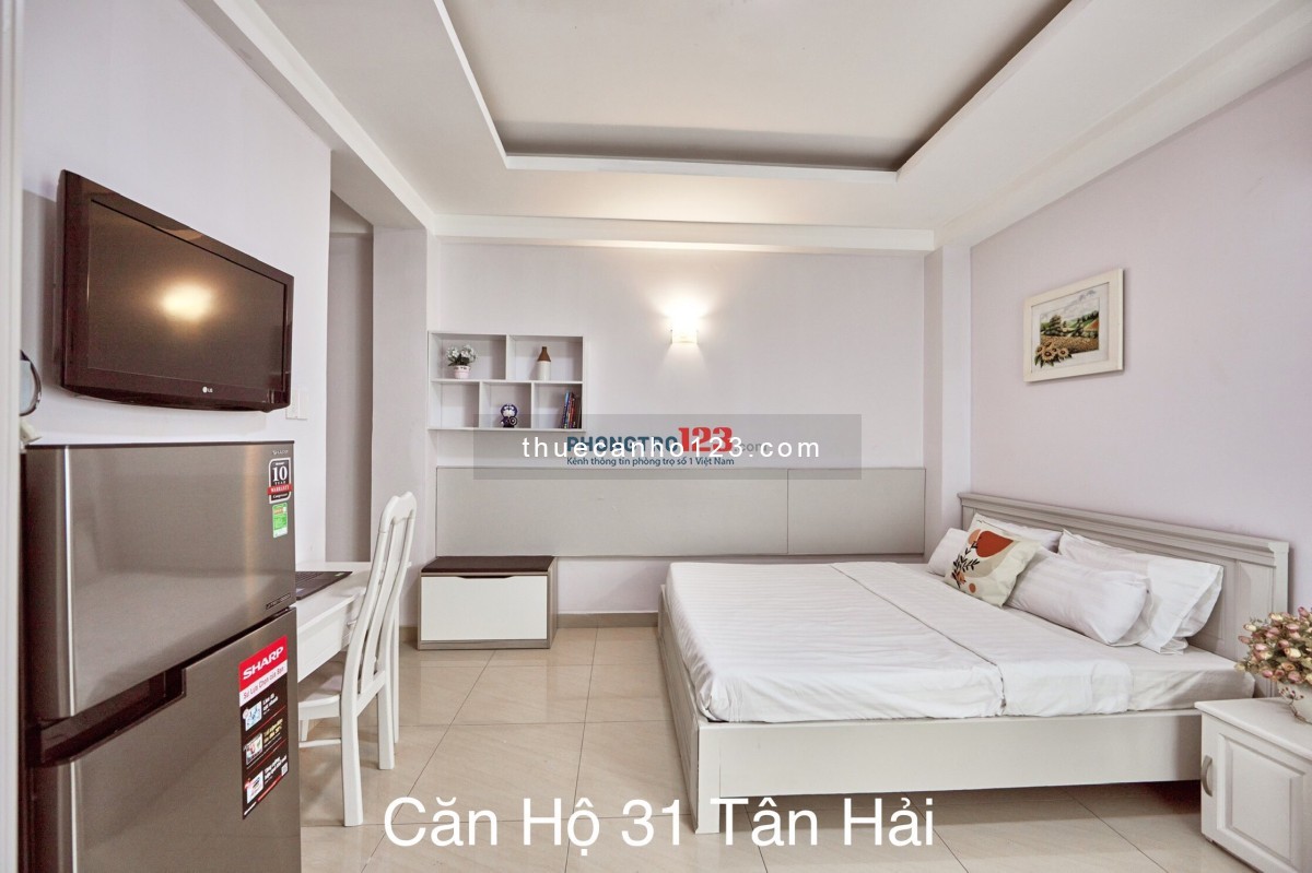 Căn Hộ Studio Full Nội Thất Bếp 35m2 Gần ETOWN CỘNG HOÀ (Có cho thuê 1-3 Tháng), KM Thuê DÀI HẠN