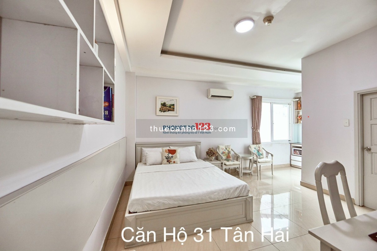 Căn Hộ Studio Full Nội Thất Bếp 35m2 Gần ETOWN CỘNG HOÀ (Có cho thuê 1-3 Tháng), KM Thuê DÀI HẠN