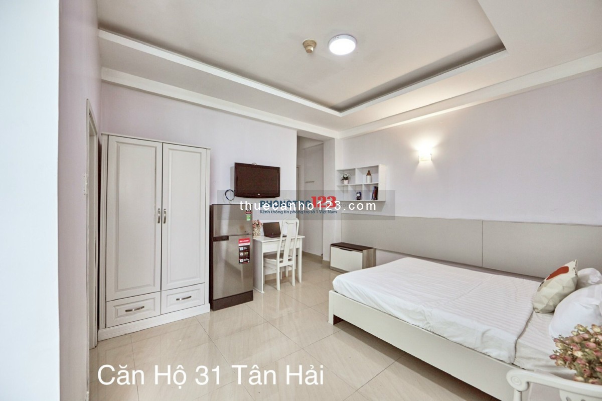 Căn Hộ Studio Full Nội Thất Bếp 35m2 Gần ETOWN CỘNG HOÀ (Có cho thuê 1-3 Tháng), KM Thuê DÀI HẠN