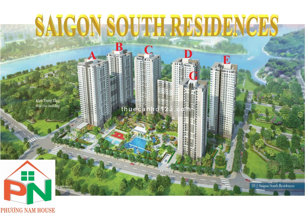 Căn hộ cao cấp Saigon South cho thuê 14 TRIỆU, 2PN, 71M2