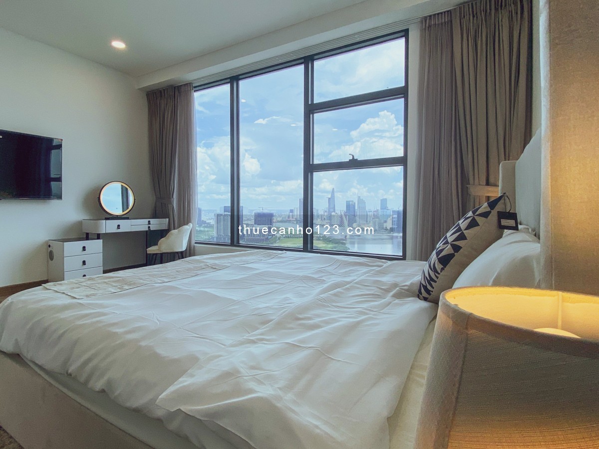 Sunwah Pearl cho thuê căn hộ 3 phòng ngủ full nội thất tầng cao view sông sài gòn và bitexco quận 1