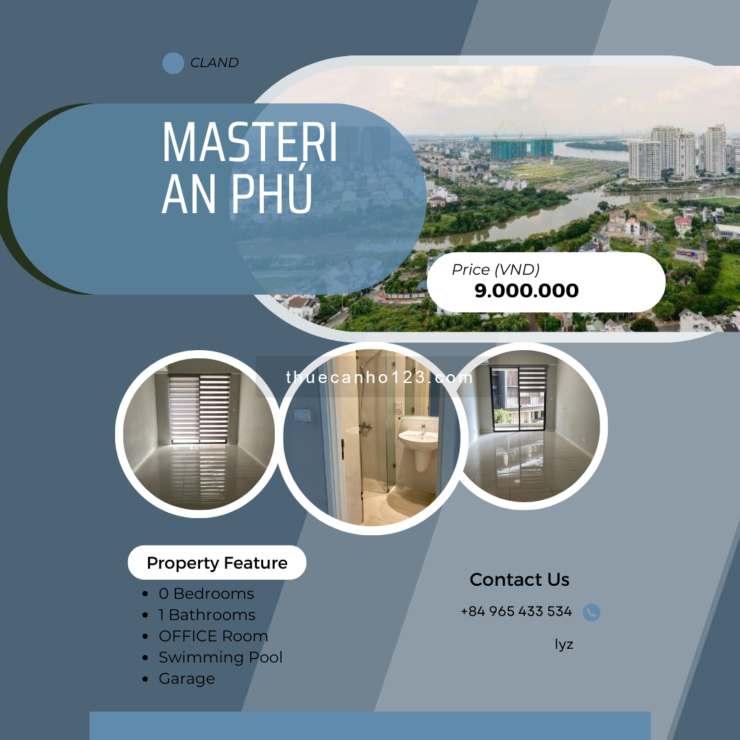 Cho thuê văn phòng tại Masteri An Phú 30m2 có ban công đẹp 9 triệu