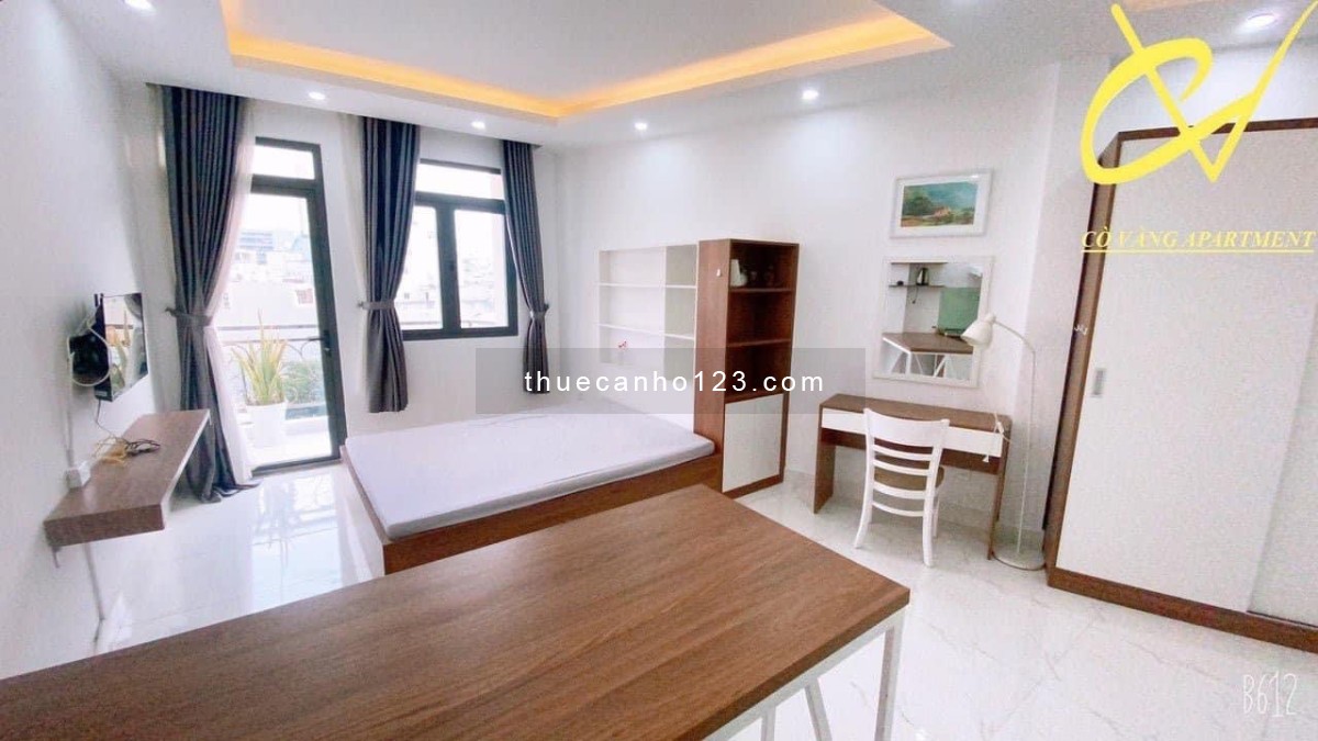 Cho thuê căn hộ Nguyễn Văn Đậu, studio ban công, full nội thất mới, Thang máy