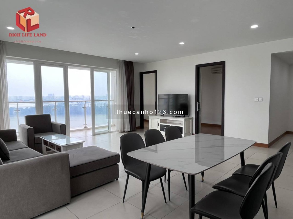 Đảo Kim Cương/căn hộ view sông với 3 phòng ngủ+ 1 phòng làm việc lớn giá chỉ 2800 USD/th có bao phí