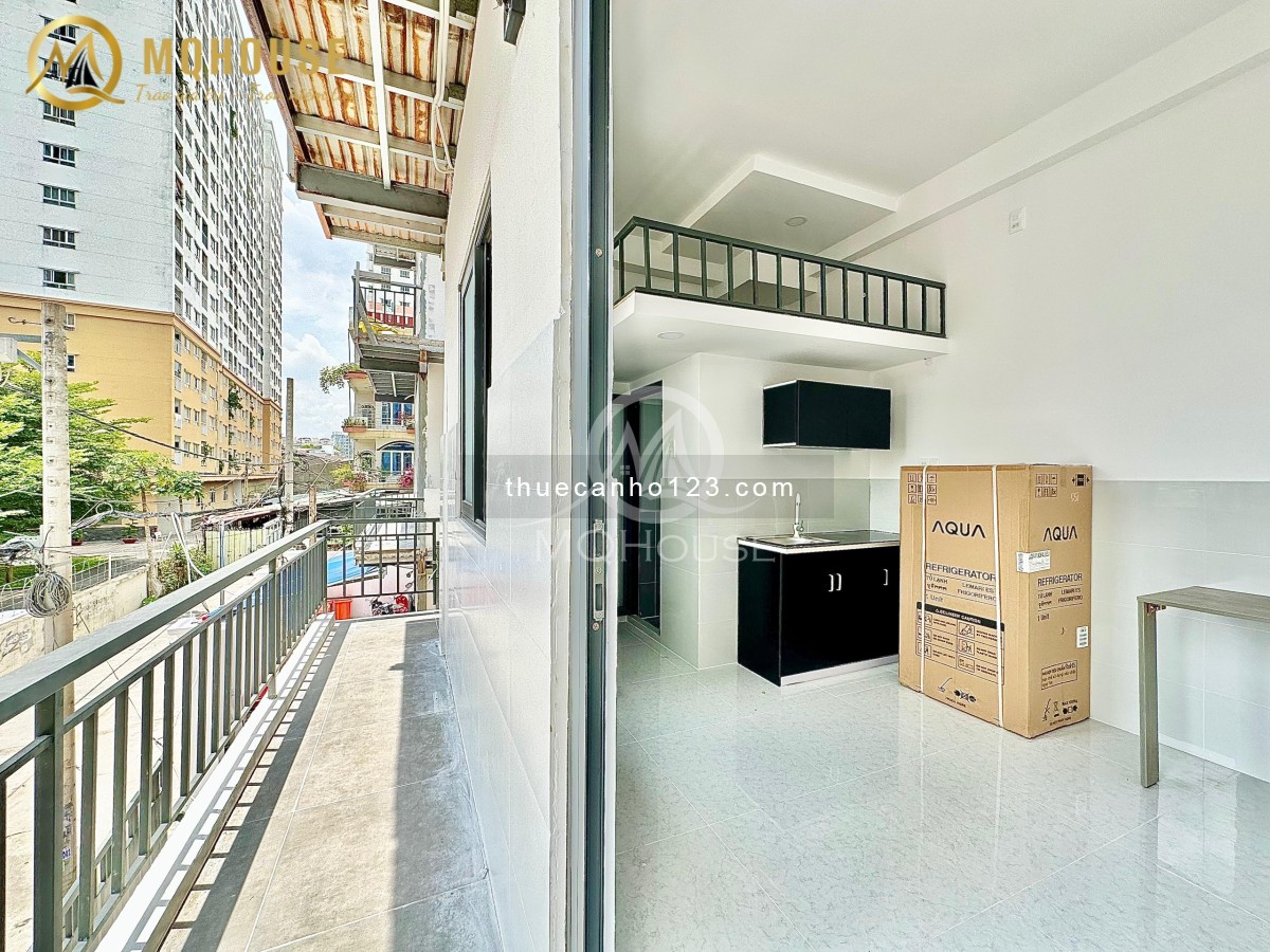 Khai trương căn hộ duplex ban công mới 100%, gần Đại học Văn Hiến - Đầm Sen.