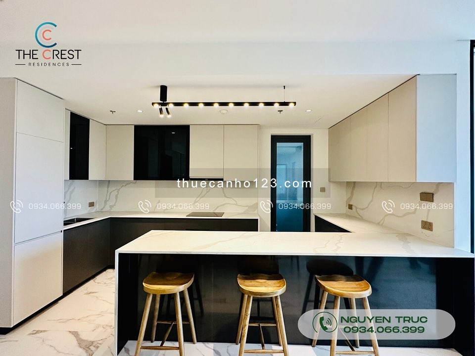 Cho thuê căn 3PN The Metropole Thủ Thêm 115m2, full nội thất mới đẹp, view sông Landmart 81 lầu cao