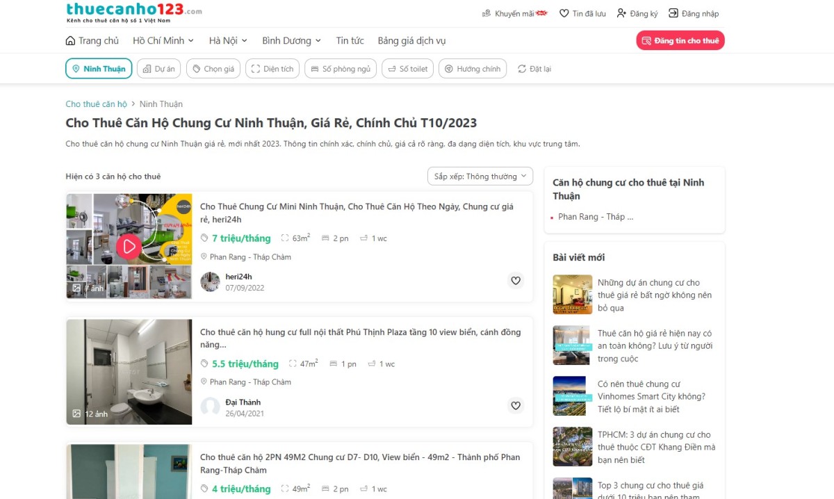 Thuê và cho thuê căn hộ chung cư Ninh Thuận tại thuecanho123.com Thuê và cho thuê căn hộ chung cư Ninh Thuận tại thuecanho123.com