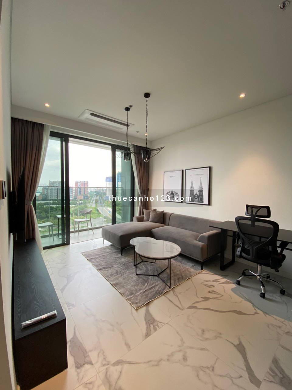 Thuê The Crest Metropole Q2_Căn hộ 2PN_83m2_View sông_Full NT đẹp_Giá 38tr