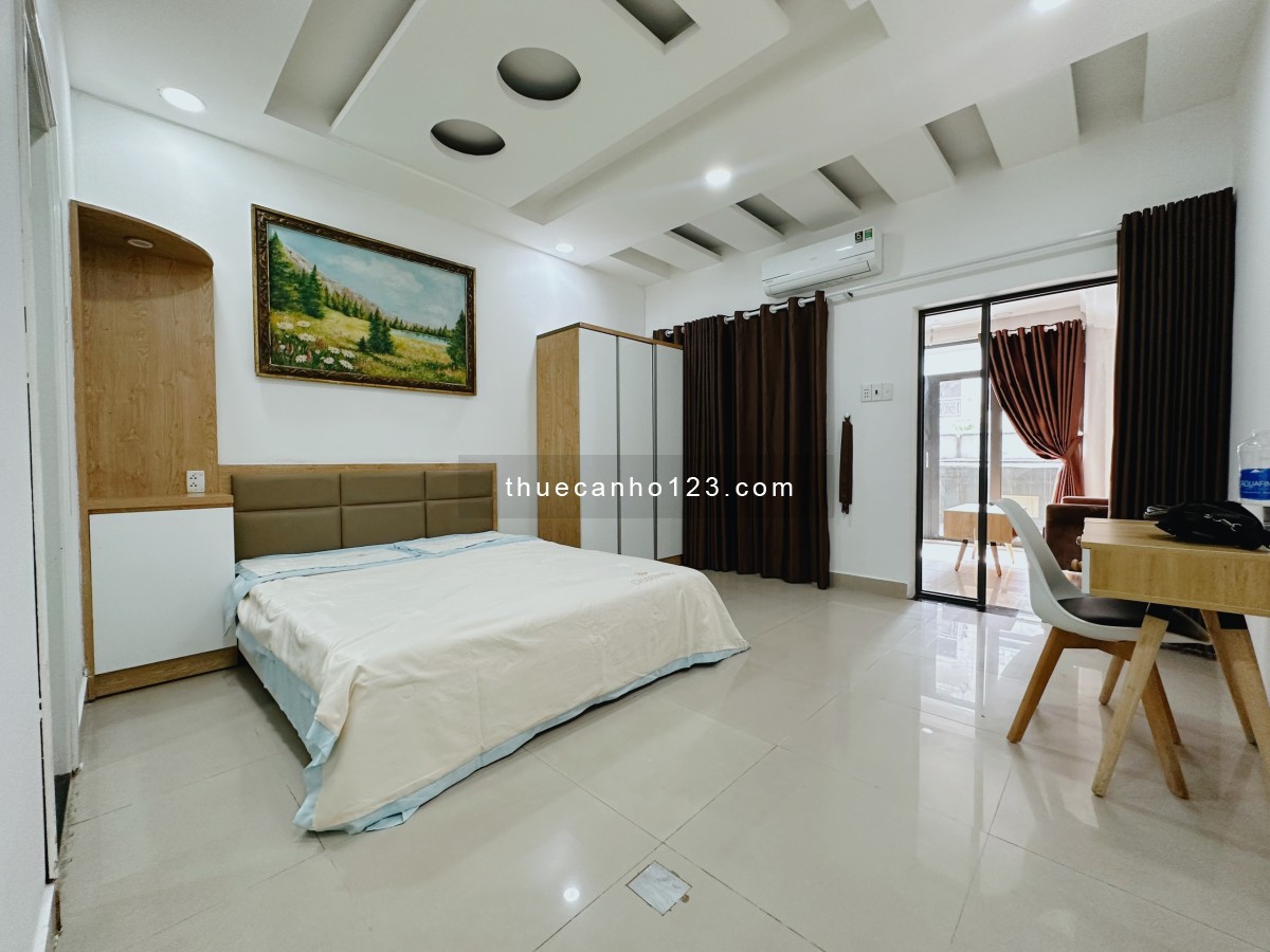 Căn hộ studio 1PN, ban công, cửa sổ lớn, đầy đủ nội thất, gần Cầu Lê Văn Sỹ, vòng xoay Dân Chủ