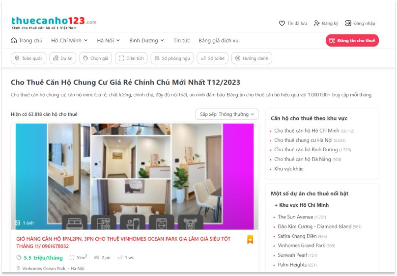 Thuecanho123.com - Nơi cho thuê chung cư Quảng Nam giá rẻ
