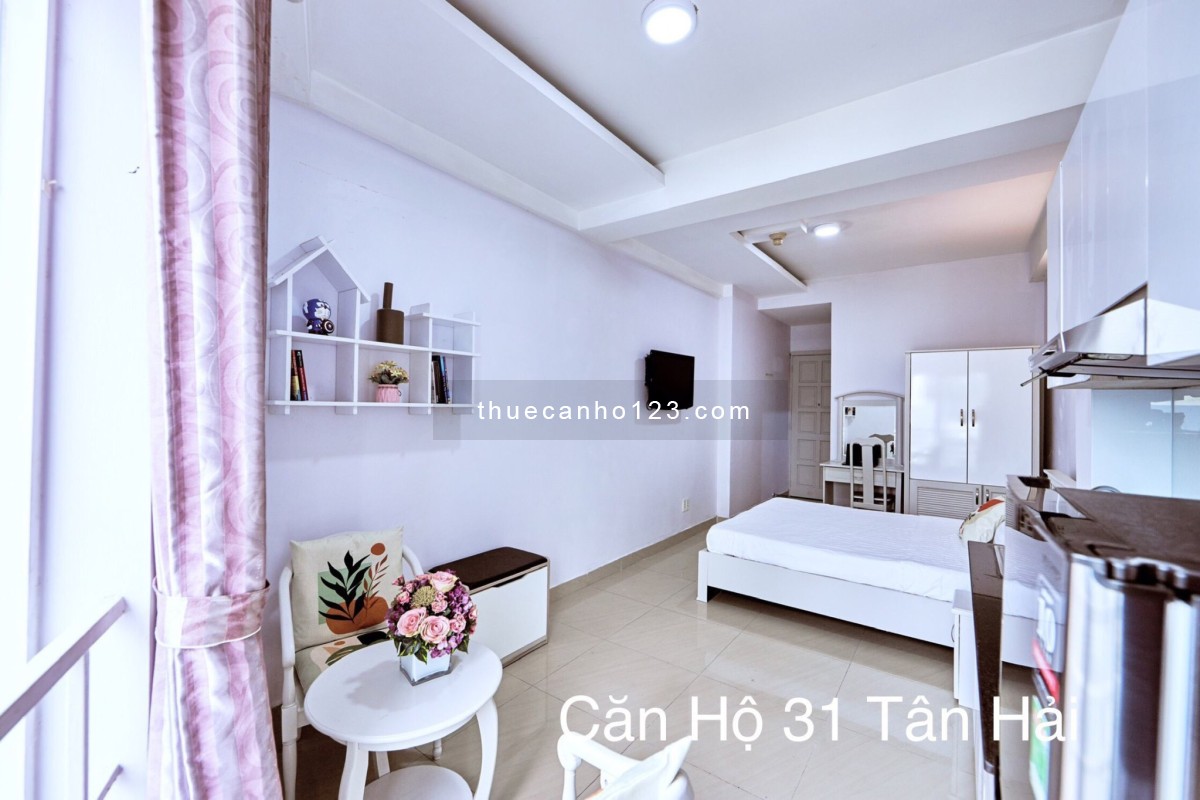 Cho Thuê Căn Hộ Studio 32m2 Full Nội Thất Bếp Gần ETown Cộng Hoà,sân bay (Có cho thuê 1-3 Tháng)