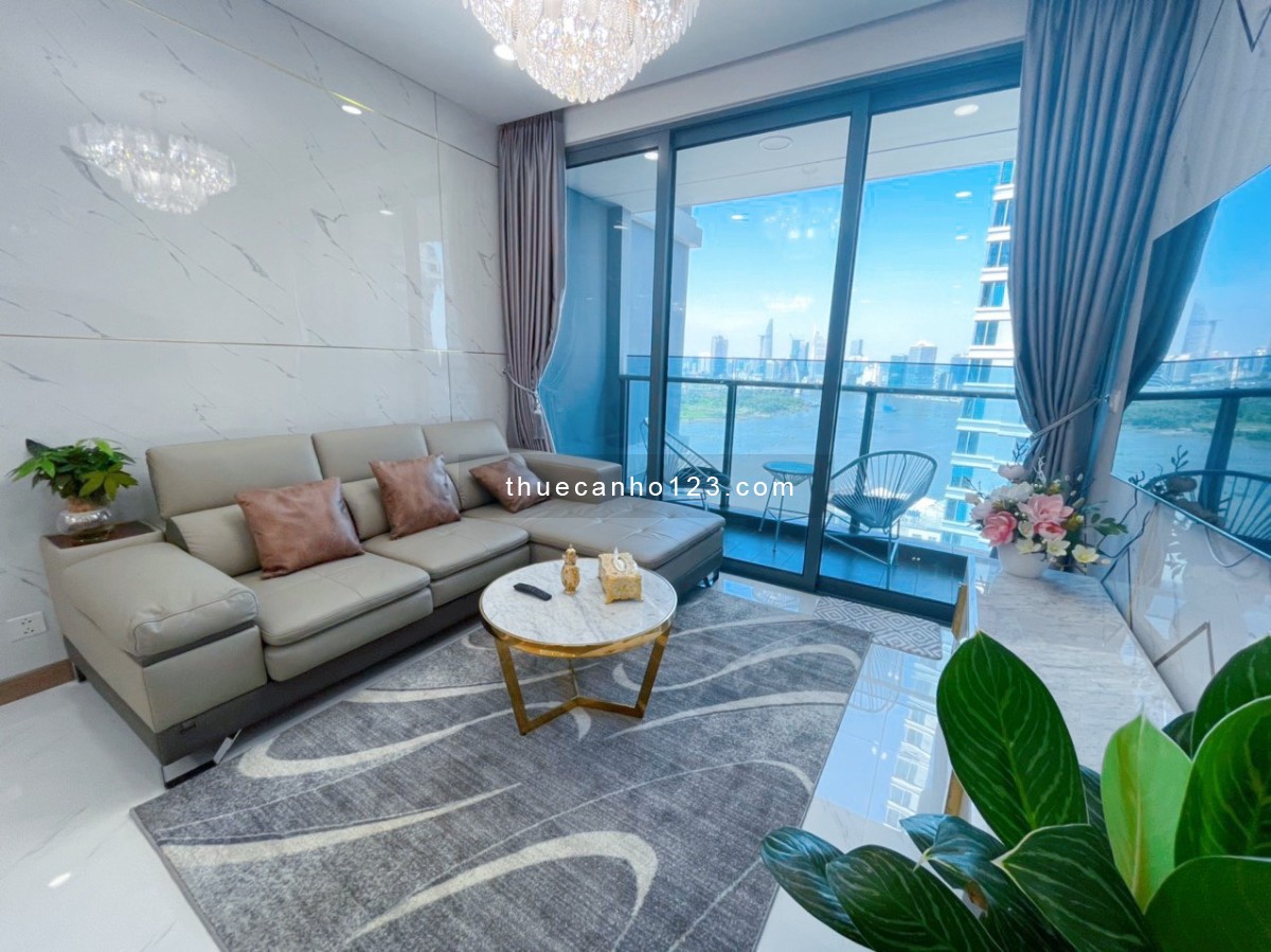 Sunwah Pearl 2PN + 1, 103m2 đầy đủ nội thất view đẹp, thuê 39 triệu