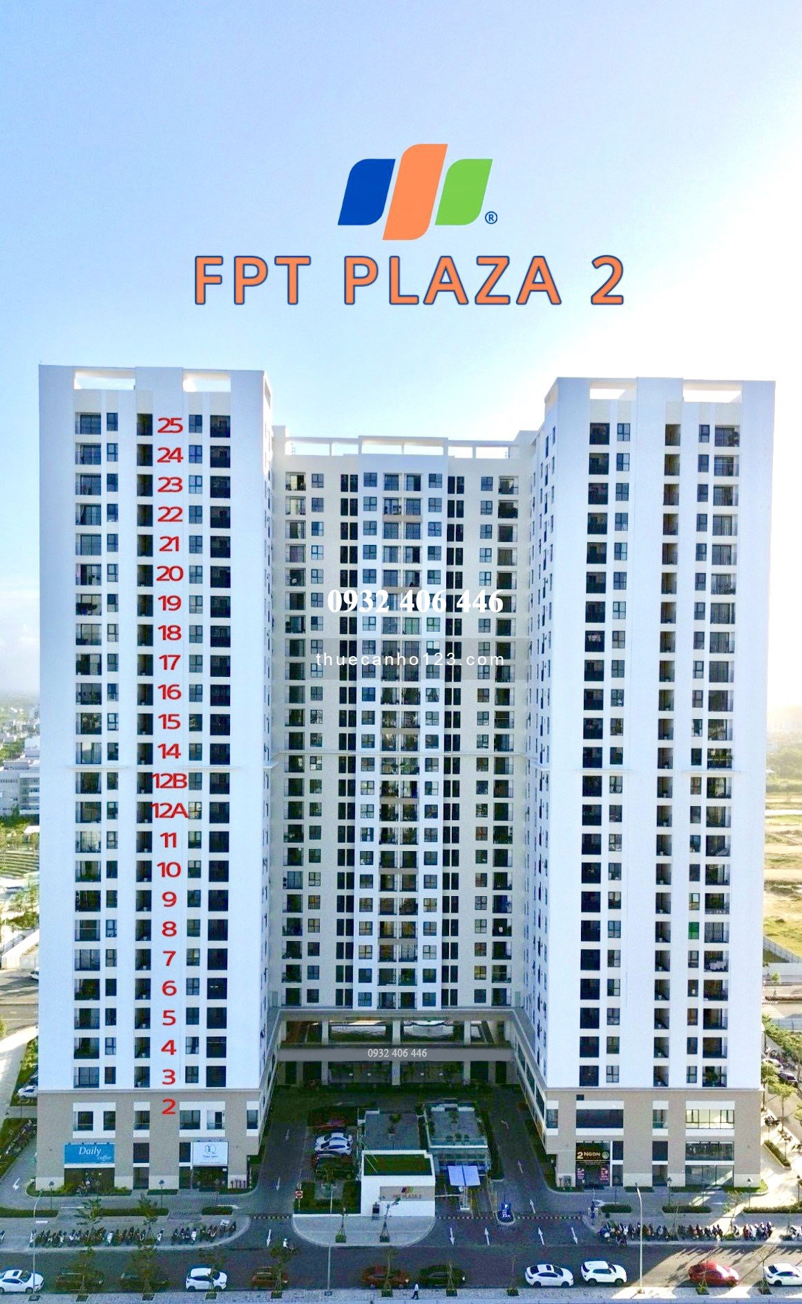 Cho thuê CH 2 - 3PN dự án FPT Plaza, giá từ 5tr2/tháng (Bao Phí) - LH 0932 406 446 xem Phòng