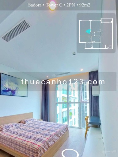 Thuê căn hộ Sadora 2PN_Full NT đẹp chỉn chu_88m2_Tầng cao giá chỉ 23tr5