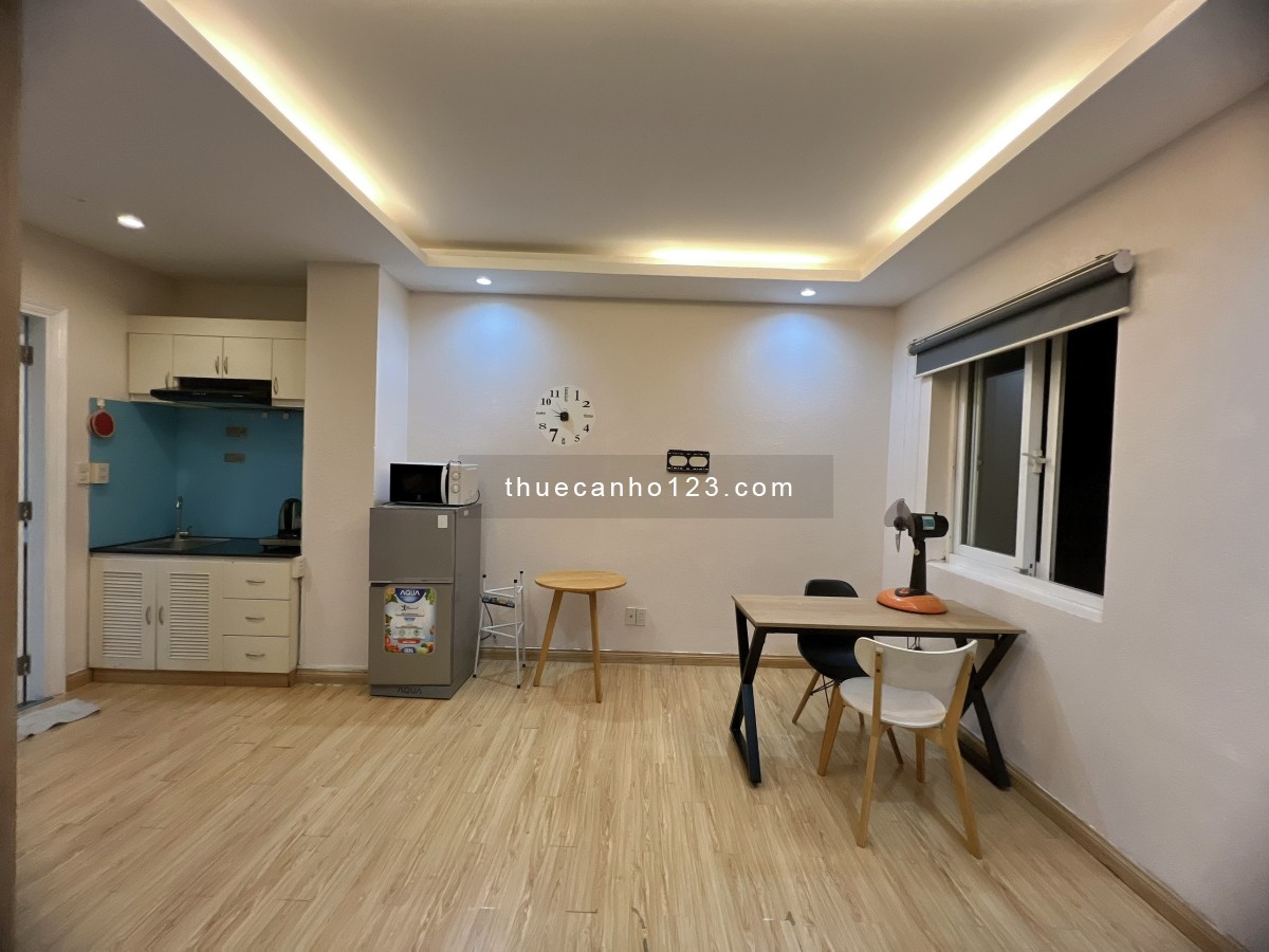 Căn hộ cho thuê ở Lý Chính Thắng rộng 35m2 cửa sổ thoáng, thang máy, hẻm ô tô