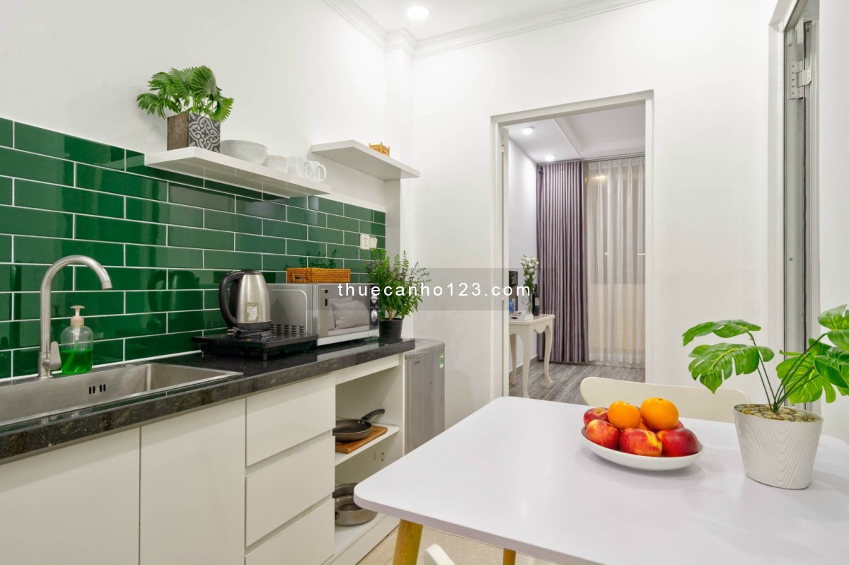 Cho thuê căn hộ 1 phòng ngủ tách bếp riêng biệt đầy đủ nội thất có bancong cực chill tại Đề Thám