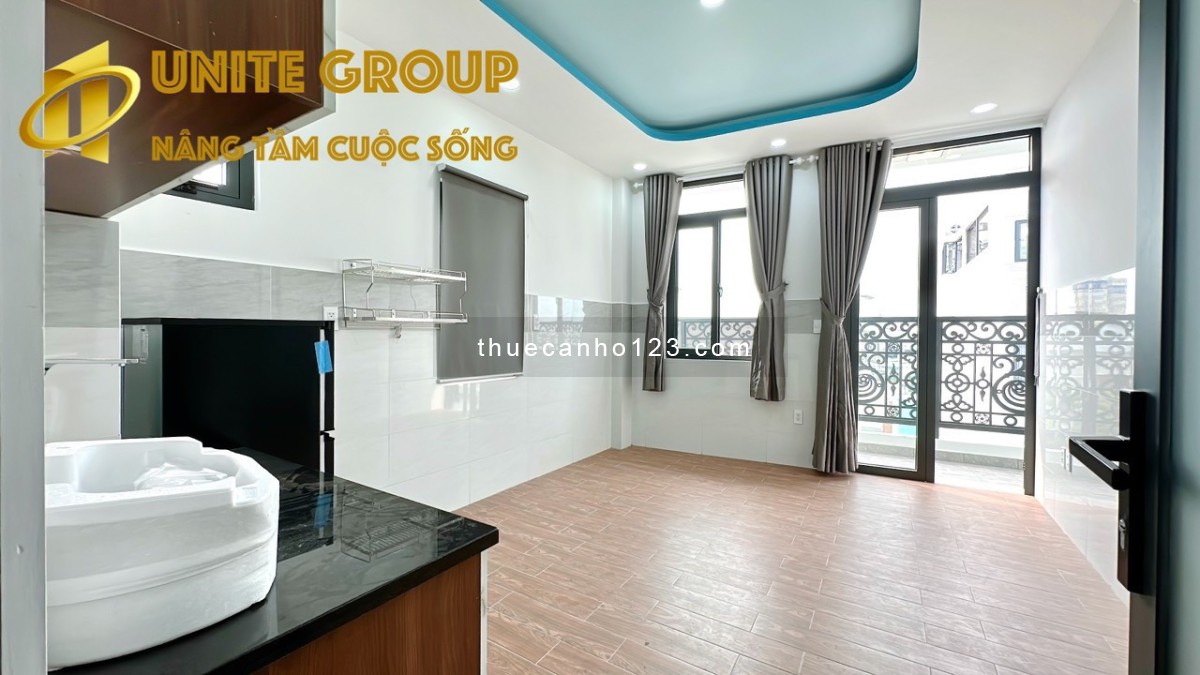 Cho thuê căn hộ 1 phòng ngủ tách bếp CỬA SỔ LỚN Cách Mạng Tháng 8 quận 10, gần Công trường Dân Chủ