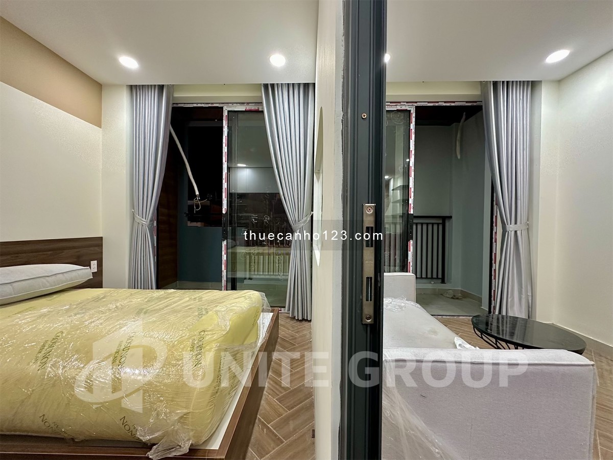 Khai trương chdv 1pn, ban công, full nội thất, gần cầu Nguyễn Văn Cừ, 3p đến quận 1