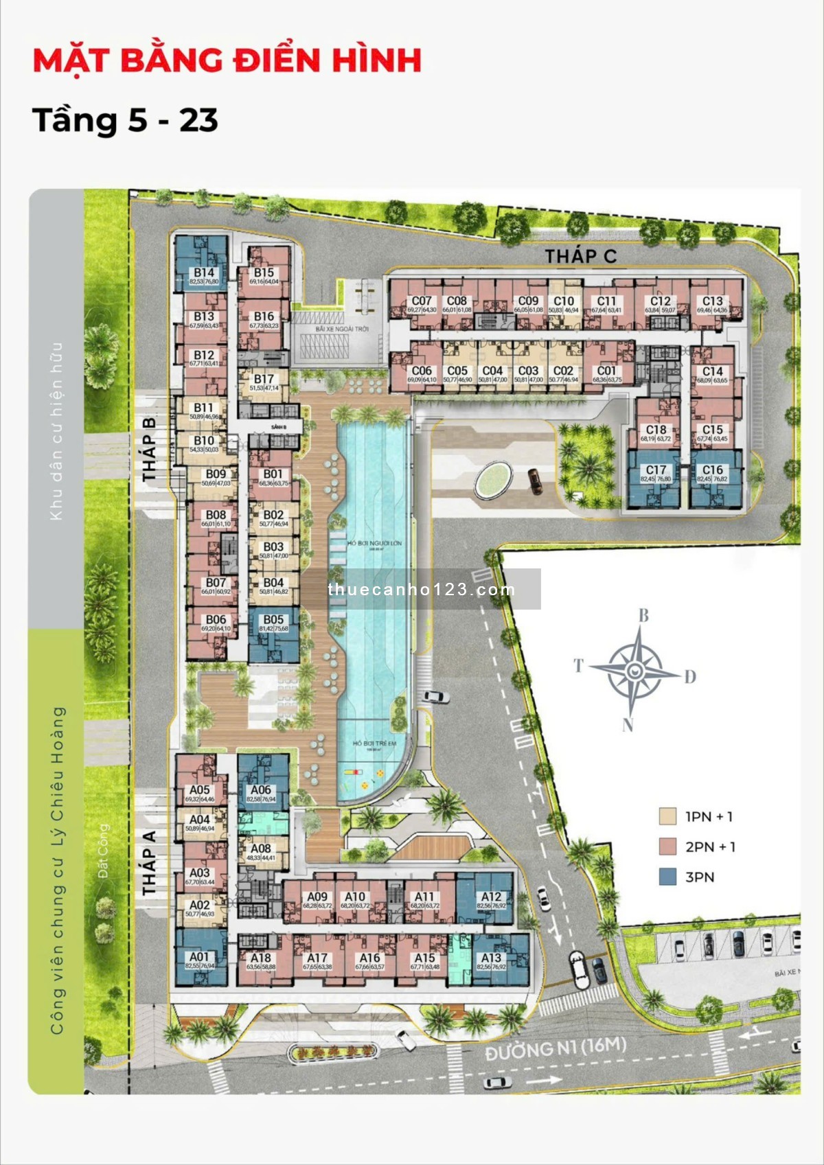 Cho thuê CH Privia Khang Điền (Miễn phí Qlý): (1PN+/51m2-7.5tr);(2PN+/68m2-8,5tr); (3PN/83m2-11tr)