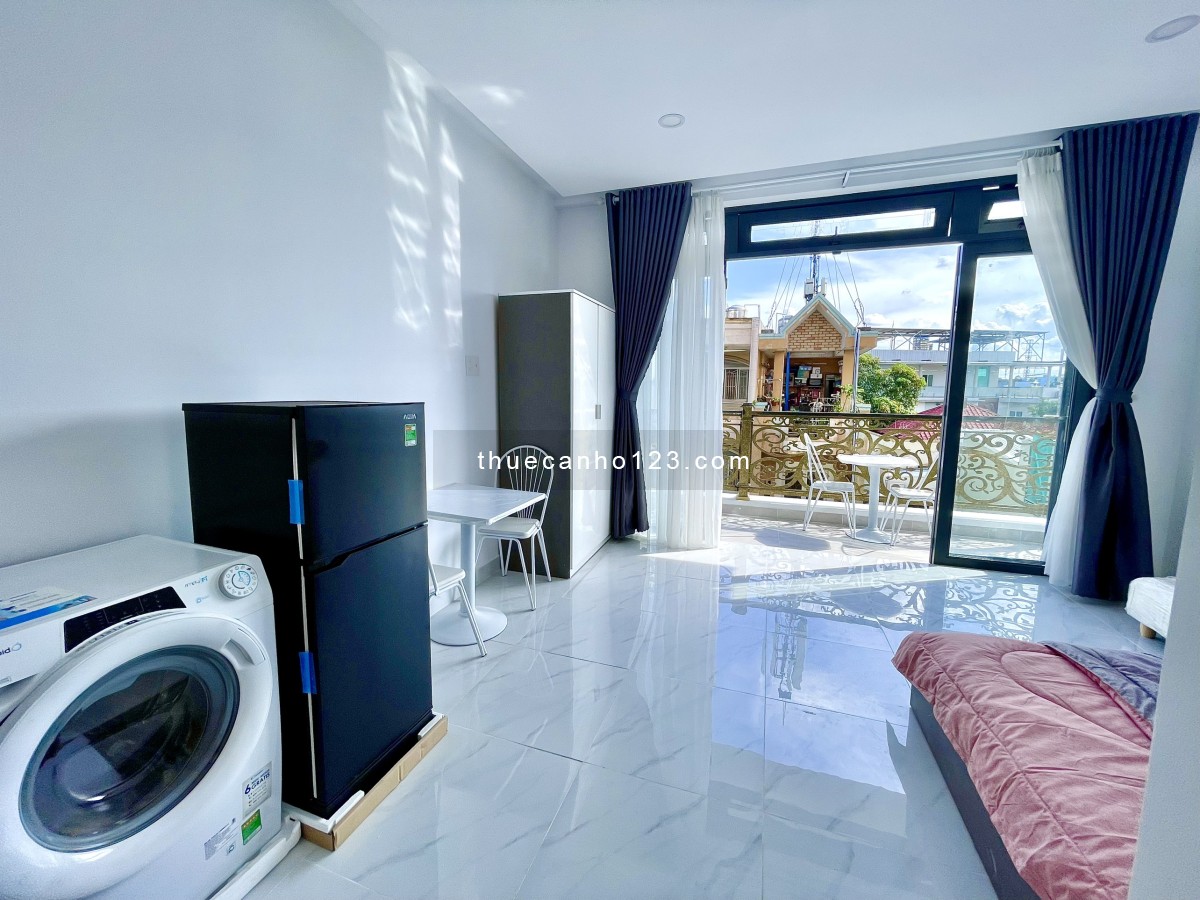 Phòng xinh như hình studio bancol, máy giặt riêng, thang máy, gần Nguyễn Văn Đậu