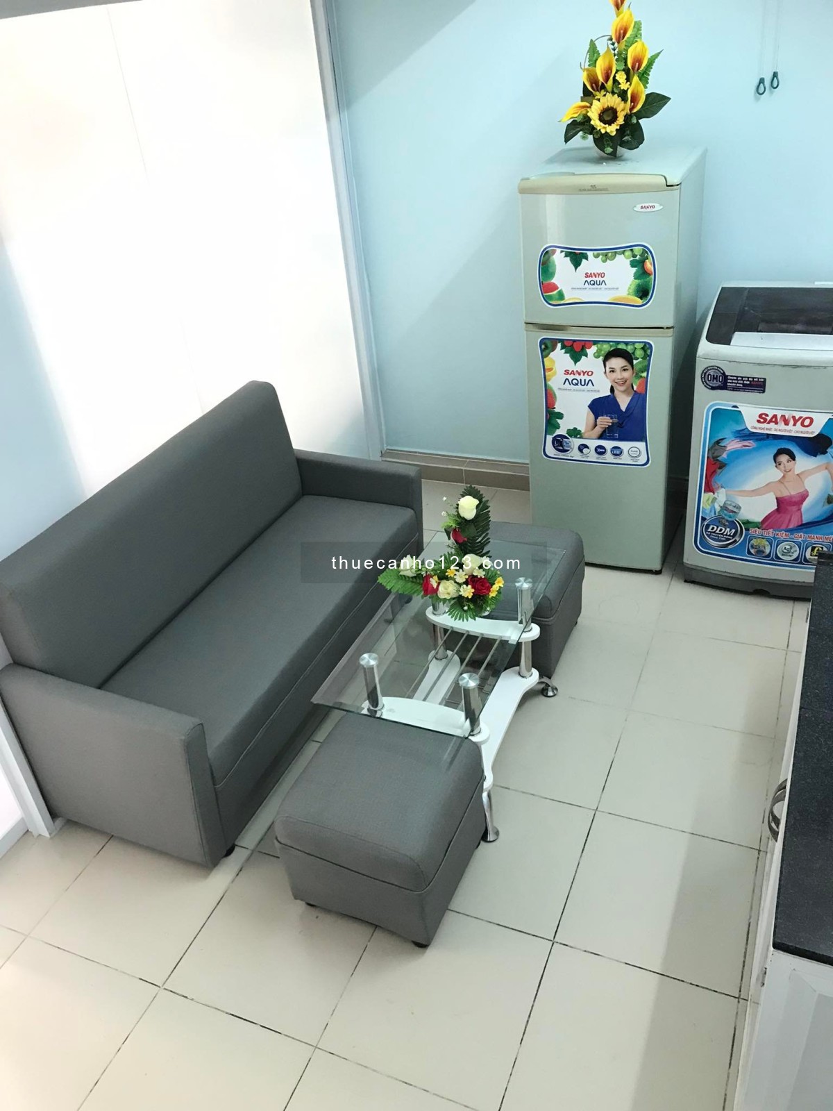Căn hộ ban công 2 phòng ngủ, full nội thất, cạnh chợ HH Thám, Etwon
