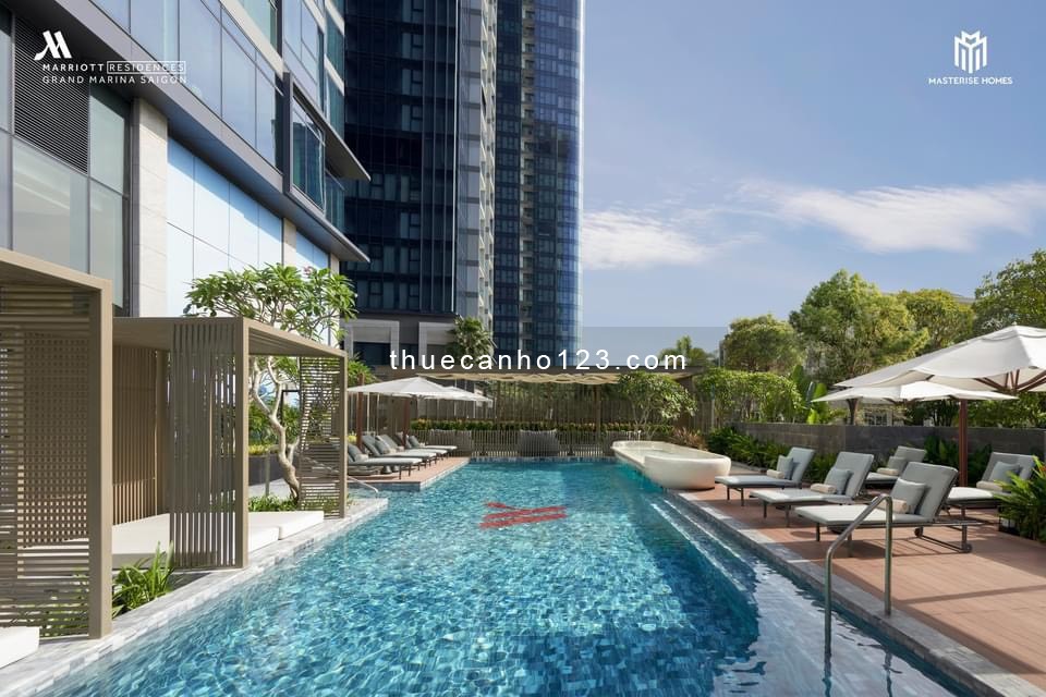 Cho thuê gấp căn hộ 1PN+1, 1WC, 71m2 tại Grand Marina Saigon, giá chỉ 55tr vnd bao phí quản lý.