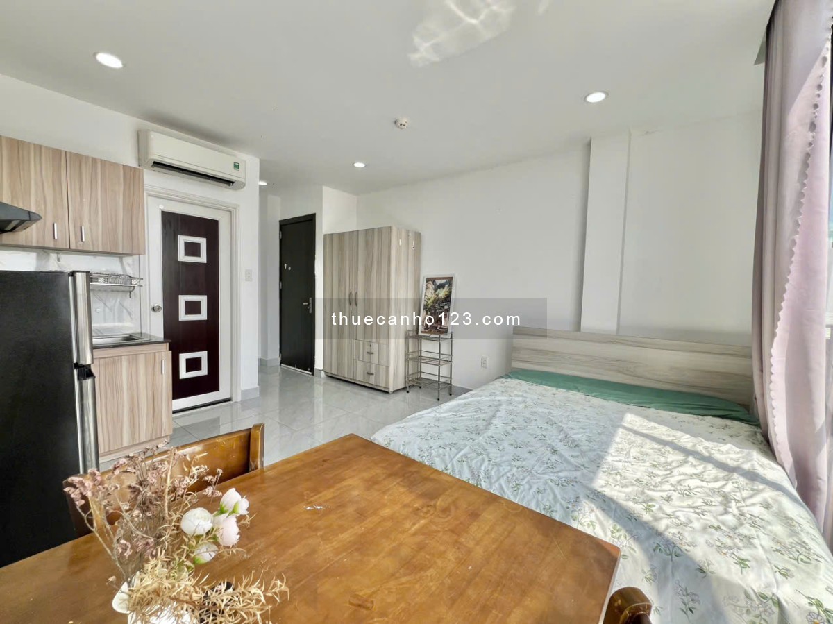 Cho thuê căn hộ studio ban công - Cửa sổ - Đầy đủ nội thất - Trống sẵn vào ở ngay