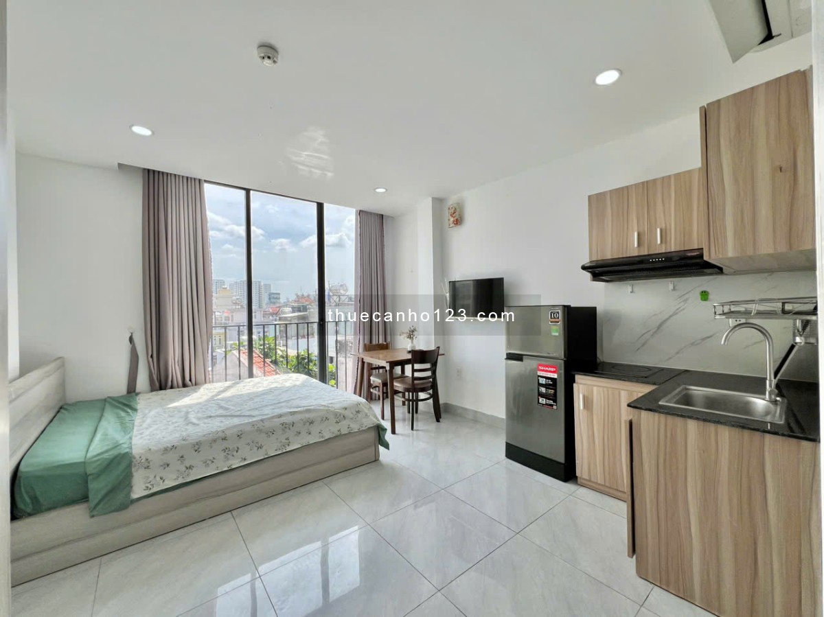Cho thuê căn hộ studio ban công - Cửa sổ - Đầy đủ nội thất - Trống sẵn vào ở ngay