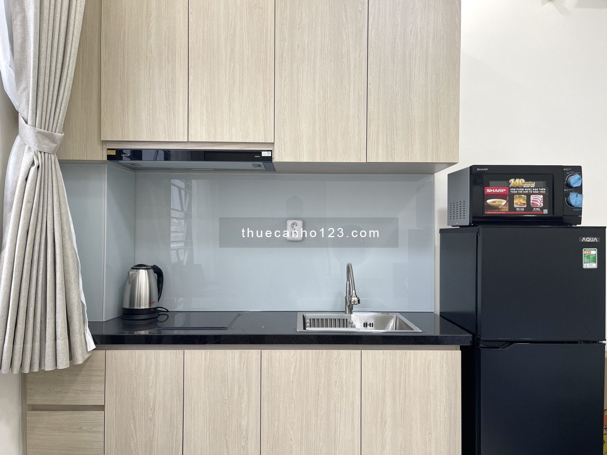 Cho thuê căn hộ cửa sổ trời, full nội thất, có thang máy. Gần Terra Royal, nhà thờ Tân Định, UEH