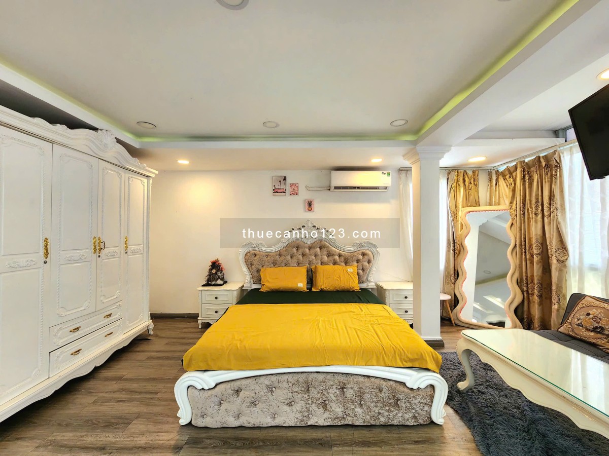 Penthouse trung tâm 45m2 balcony trồng cây, bồn tắm lớn, gần Chợ Thị Nghè, Cầu Bason, Thảo Cầm Viên