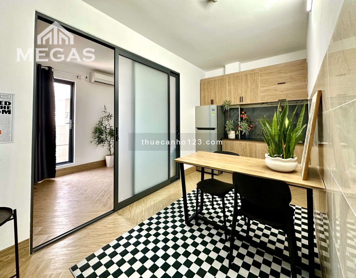 Căn hộ sân bay 1 phòng ngủ tại Bạch Đằng – Cửa sổ thoáng, full nội thất, máy giặt riêng, mới 100%.