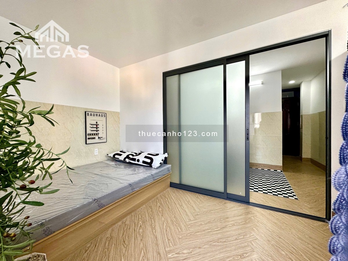Căn hộ sân bay 1 phòng ngủ tại Bạch Đằng – Cửa sổ thoáng, full nội thất, máy giặt riêng, mới 100%.