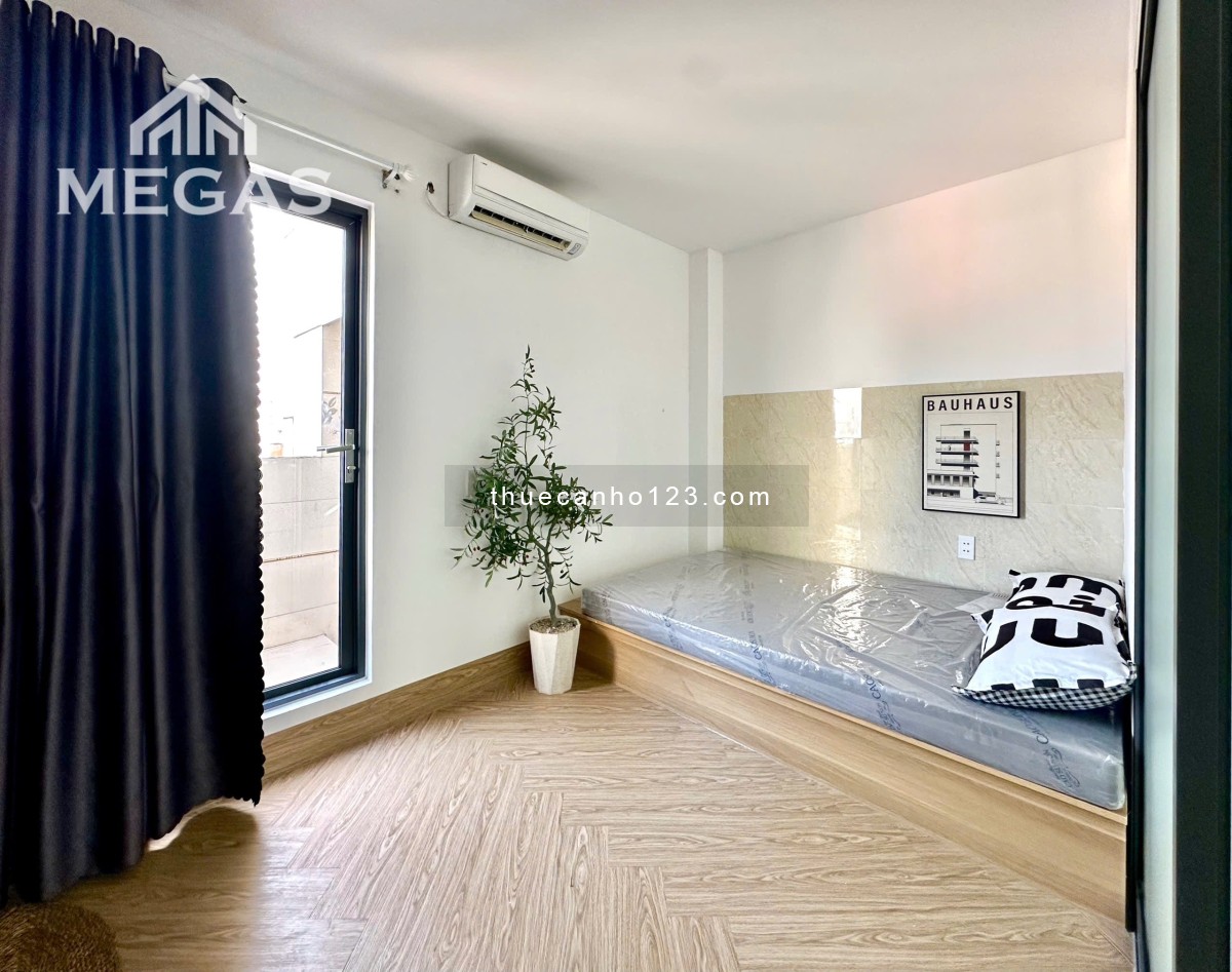 Căn hộ sân bay 1 phòng ngủ tại Bạch Đằng – Cửa sổ thoáng, full nội thất, máy giặt riêng, mới 100%.