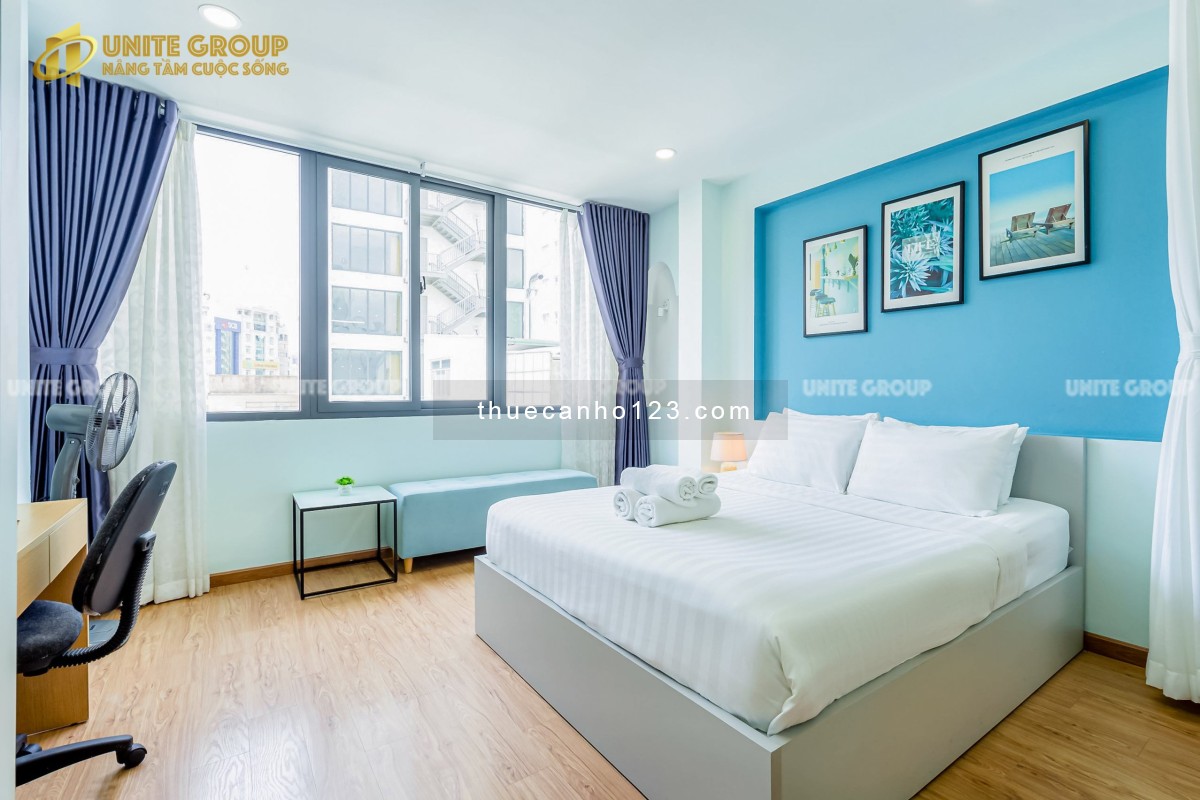 Cho thuê căn hộ cửa sổ trời tách bếp full NT thang máy gần Pull Man, Bùi Viện, Nguyễn Huệ, Bến Thành