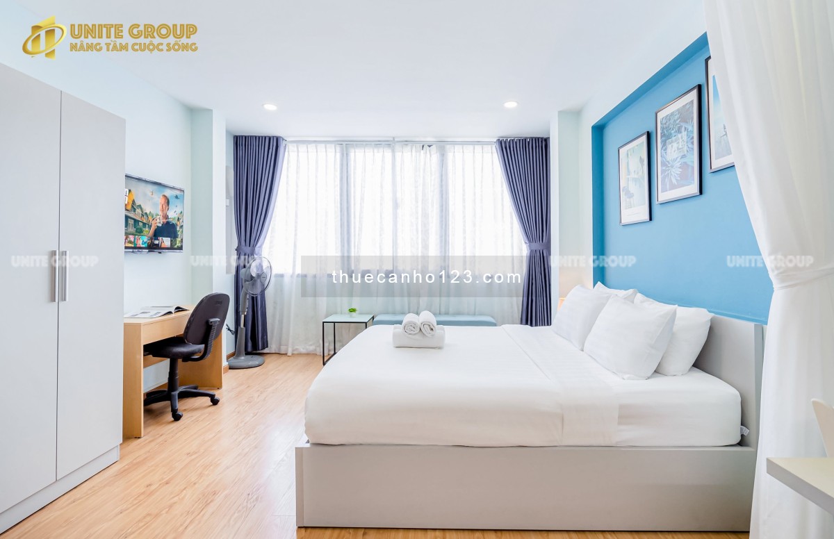 Cho thuê căn hộ cửa sổ trời tách bếp full NT thang máy gần Pull Man, Bùi Viện, Nguyễn Huệ, Bến Thành