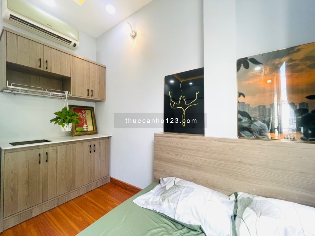 Căn Hộ Ban công 30m2 Full Nội Thất, Phan Văn Trị Gần chợ Bà Chiểu, Cầu Bông, Bình Thạnh