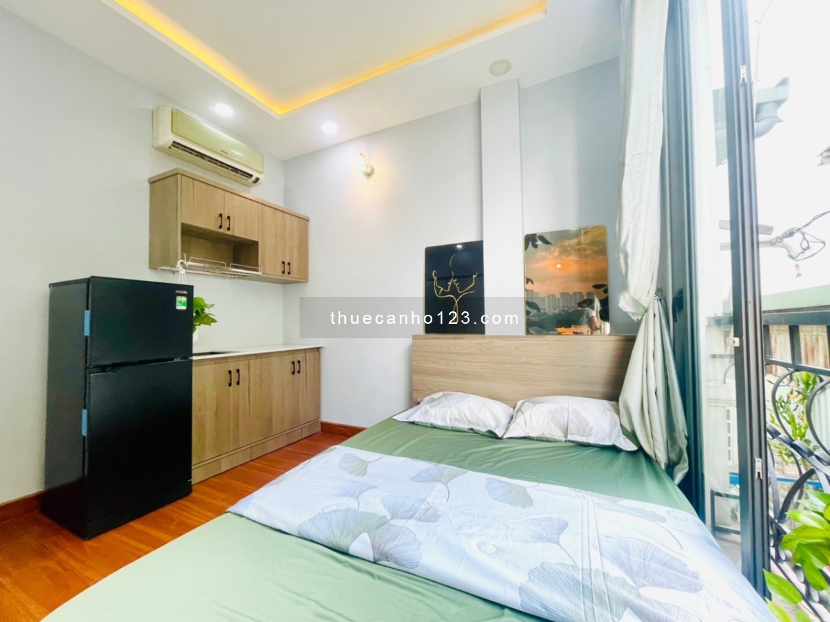 Căn Hộ Ban công 30m2 Full Nội Thất, Phan Văn Trị Gần chợ Bà Chiểu, Cầu Bông, Bình Thạnh