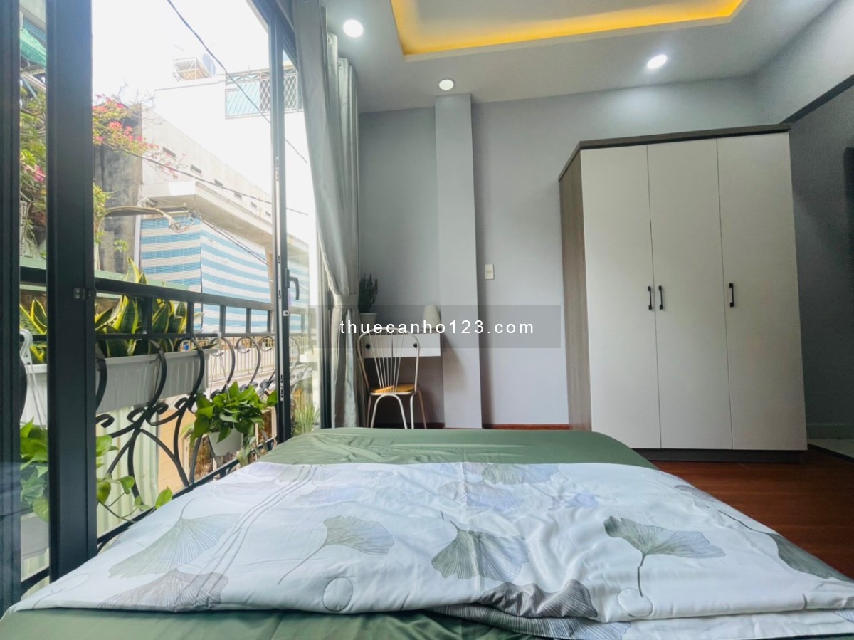 Căn Hộ Ban công 30m2 Full Nội Thất, Phan Văn Trị Gần chợ Bà Chiểu, Cầu Bông, Bình Thạnh