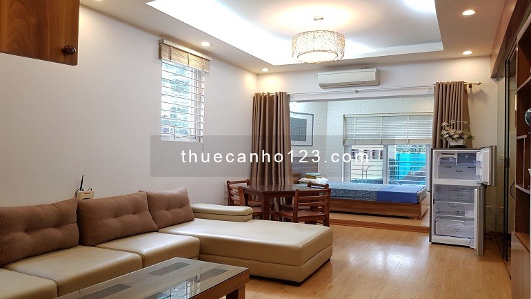 Cho thuê căn hộ dịch vụ tại Đặng Thai Mai, Tây Hồ, 45m2, 1PN, sân vườn, đầy đủ nội thất