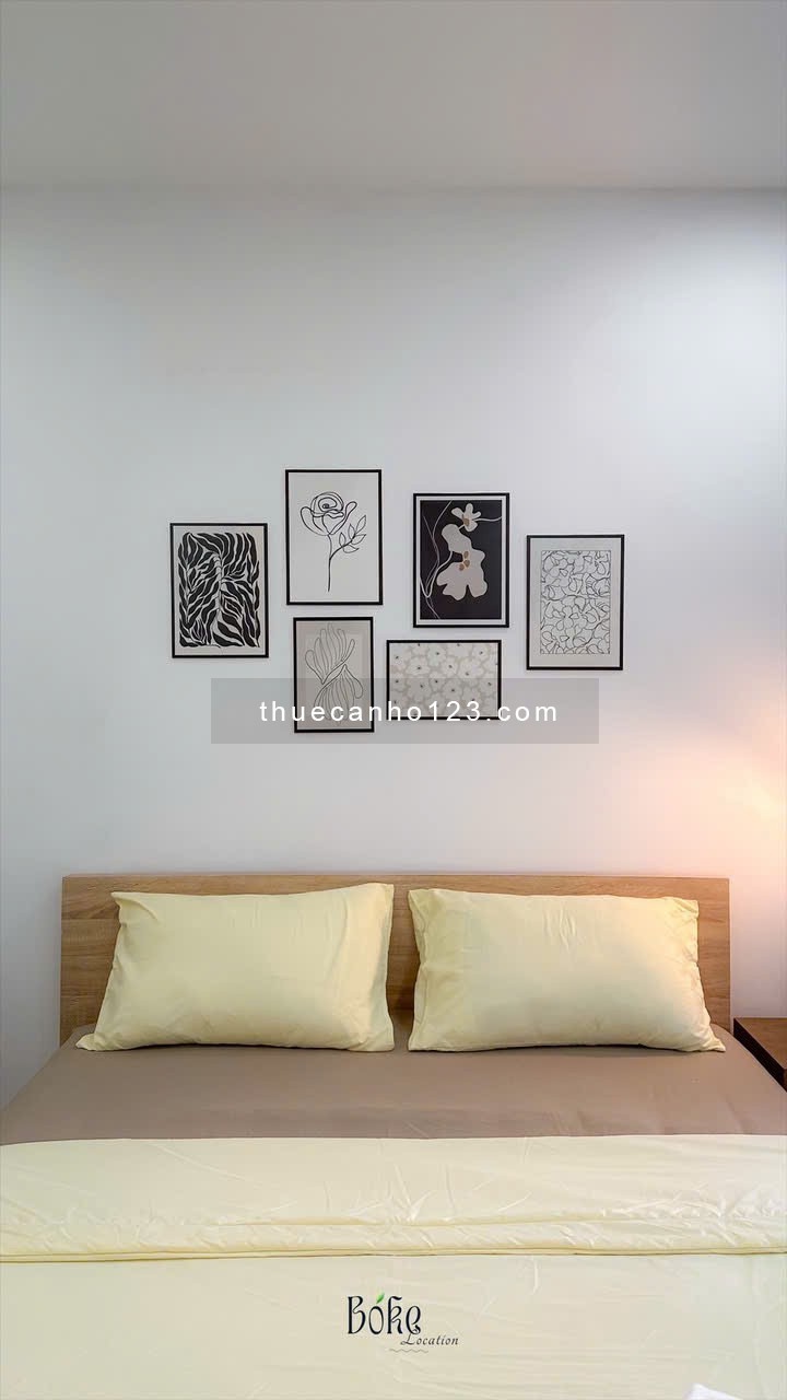 Cho thuê căn hộ 1PN-55m2, Thang máy, Hầm xe, View cây xanh, View bờ sông Gần Vòng Xoay Điện Biên Phủ