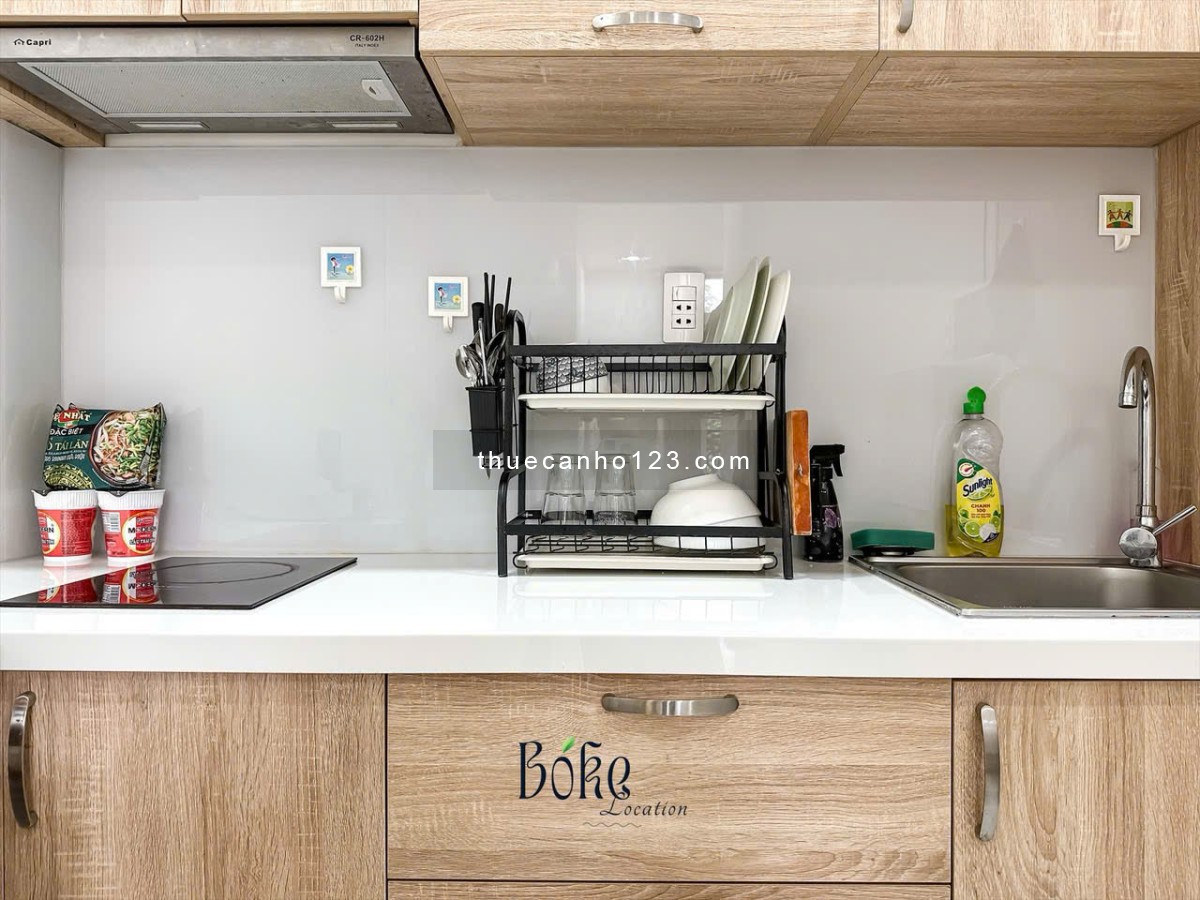 Cho thuê căn hộ 1PN-55m2, Thang máy, Hầm xe, View cây xanh, View bờ sông Gần Vòng Xoay Điện Biên Phủ