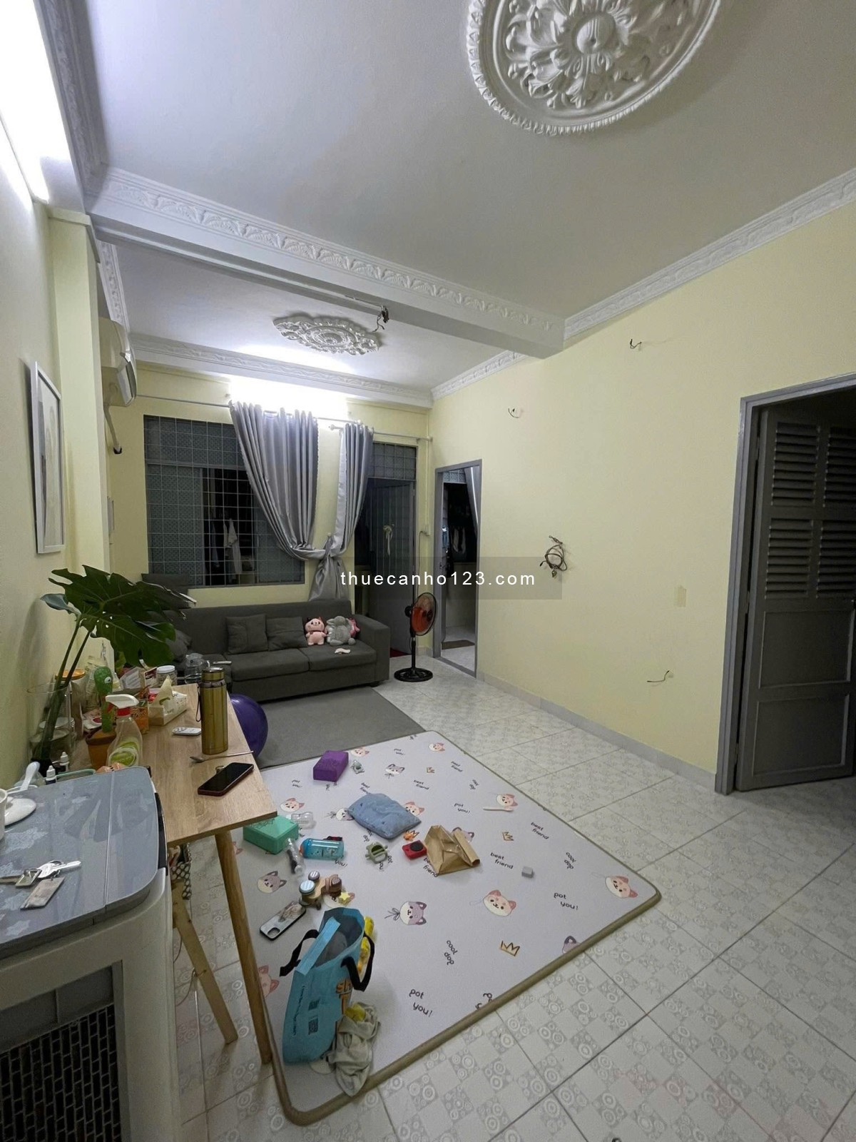 Chung cư 10A Trần Nhật Duật, Tân Định, Quận 1: 70m2, 2p ngủ, Nt, 12tr/th