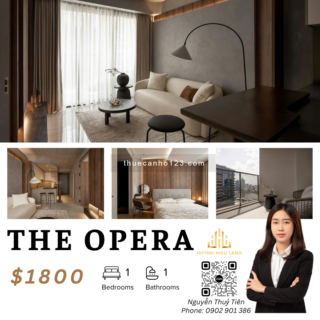 Opera cho thuê 1PN đầy đủ nội thất tầng cao view sông
