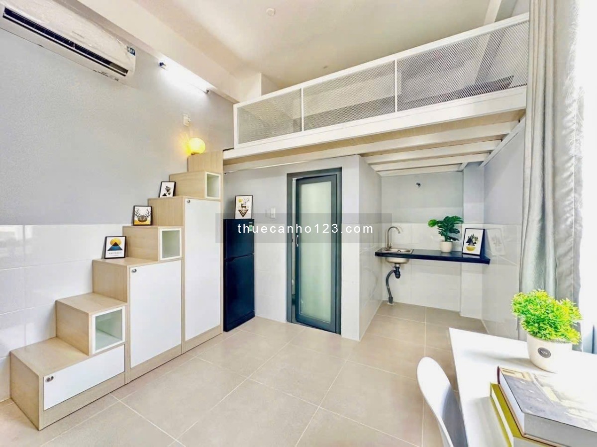 Cho thuê căn hộ dịch vụ có gác cửa sổ đón nắng full nội thất ngay Bắc Hải Quận 10