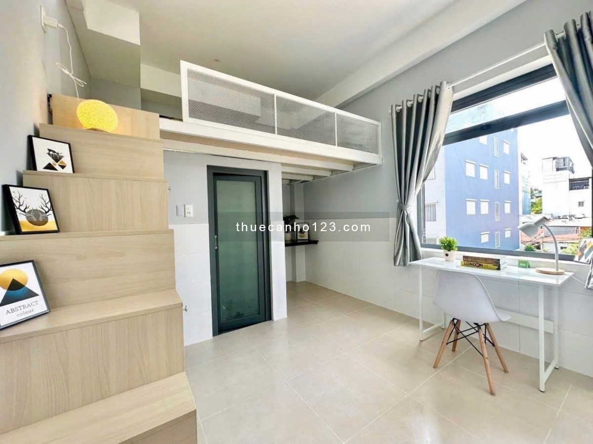 Cho thuê căn hộ dịch vụ có gác cửa sổ đón nắng full nội thất ngay Bắc Hải Quận 10